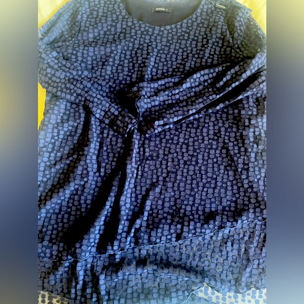 Roman UK lace top in navy blue color